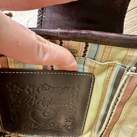 Brighton Brown and Tan Woven Shoulder Bag - Picture 4 of 4